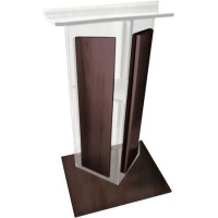 Amplivox SN355007 Clear V style Acrylic Walnut Sides & Floor Panel Lectern