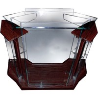 Amplivox SN355504 Deluxe Clear Acrylic & Black Cherry/Mahogany Lectern