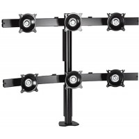 Chief KTC330B Six Monitor Desk Clamp Mount - Black