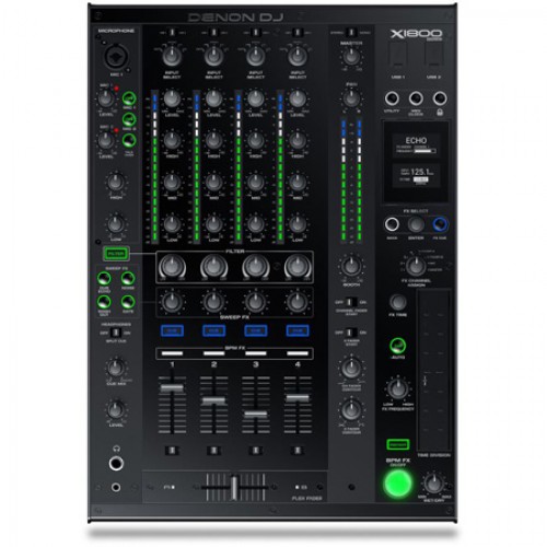 Denon DJ X1800 Prime Professional 4-Channel DJ Club Mixer with