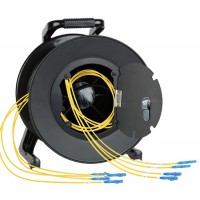 Camplex 4-Channel LC Single Mode Fiber Optic Tactical Snake on Reel 250 Ft