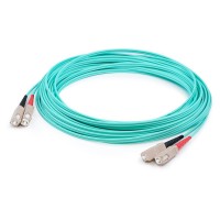 AddOn 50m OM3 Aqua Duplex Patch Cable  